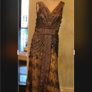Elegant Brown Lace Evening Dress